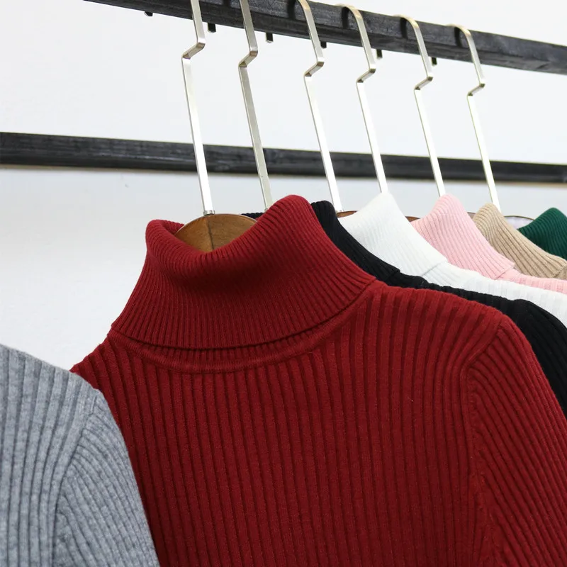Women Rolled Neck Ribbed Knit Fitting Sweater Fitted Pullover | Женская одежда