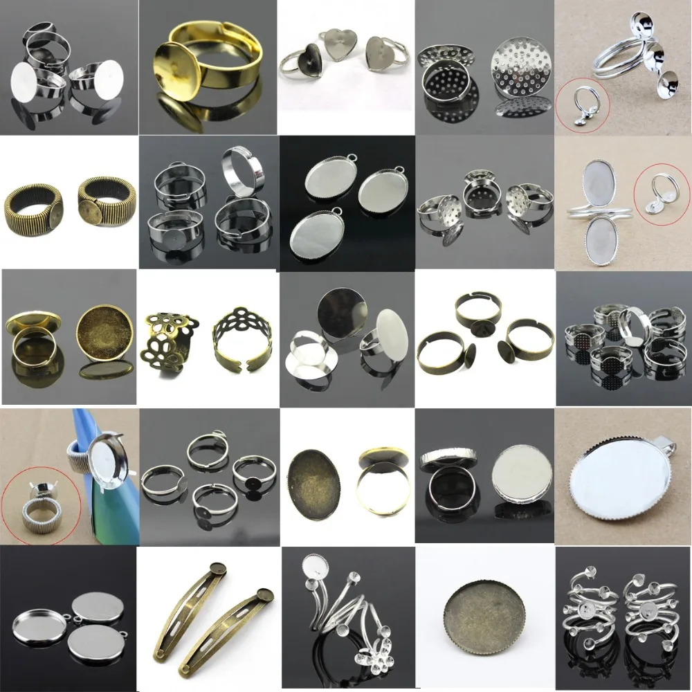 Пустая основа для кольца множество стилей настройки кабошона бисера брошки