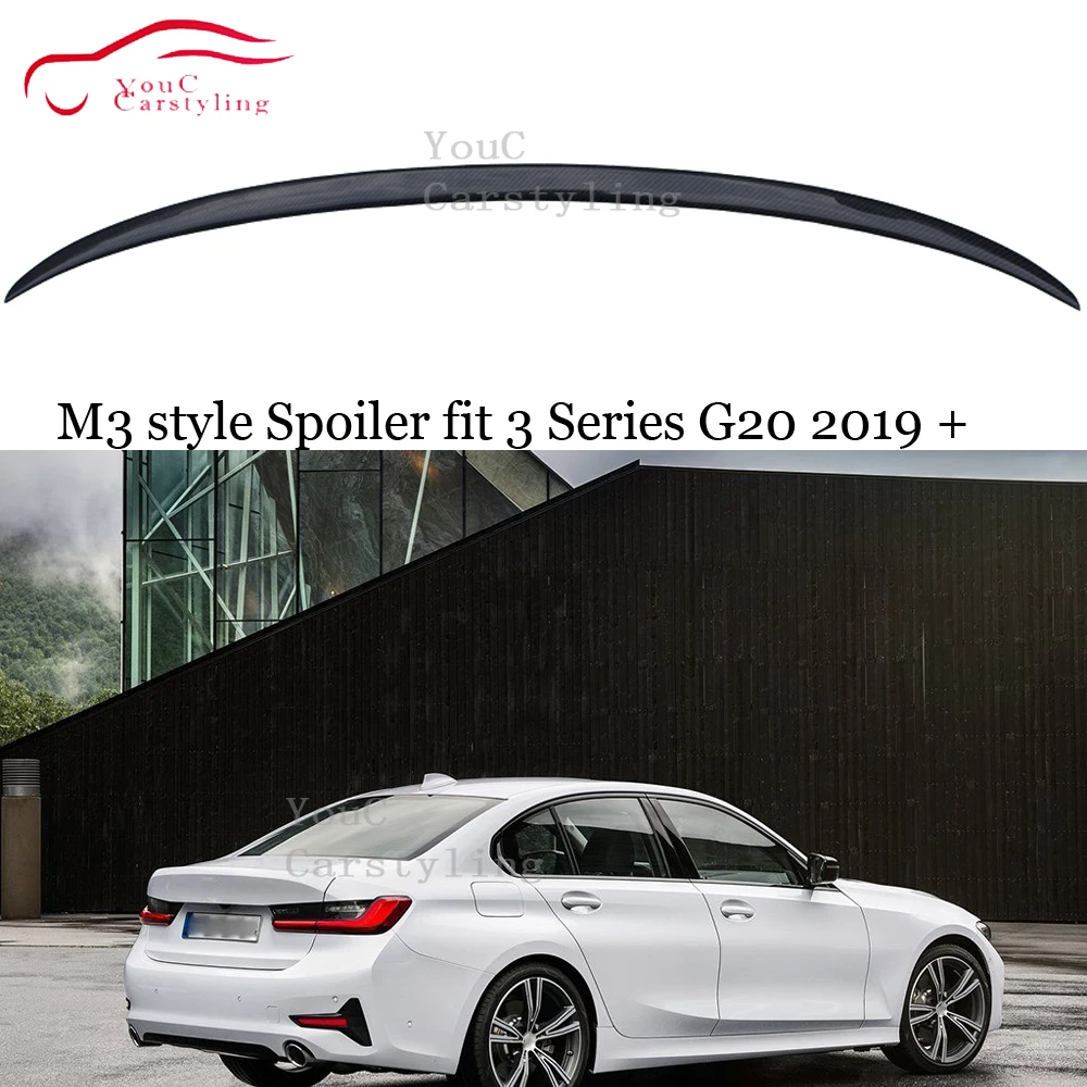Спойлер M3 Style G20 из углеродного волокна для BMW 3 серии седан 2019 + задний багажник