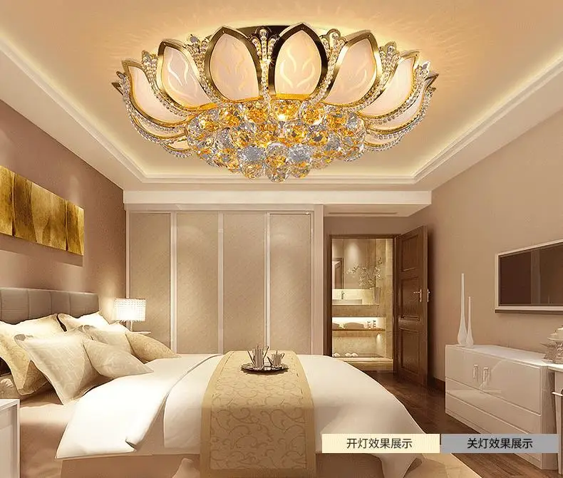Plafondlamp plafonnier led moderne потолочный светильник кристалл kristall Deckenleuchte Кристалл Потолочные светильники Золотой K9 Роскошные Лампы для мотоциклов