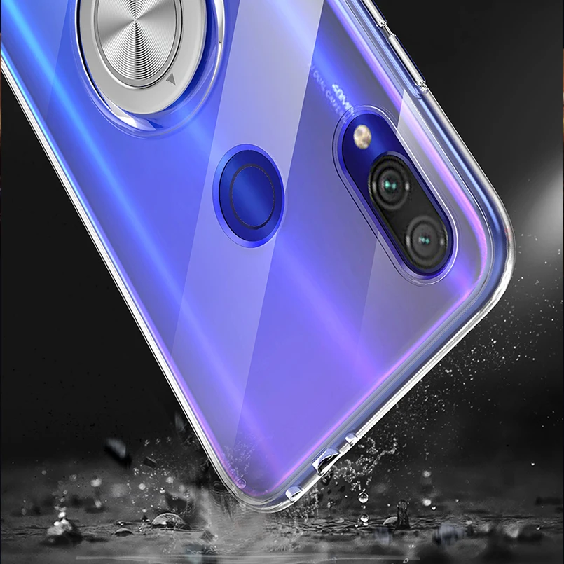 Магнитный кольцевой кронштейн чехол для Xiaomi Redmi Note 7 Pro металлический Вращающийся