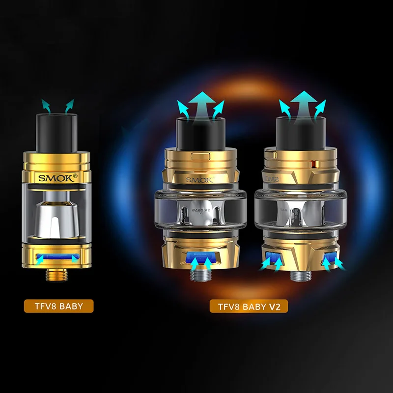 100% Original SMOK TFV8 Детские V2 танк атомайзер для электронных сигарет V8 A1 A2 A3 сетки