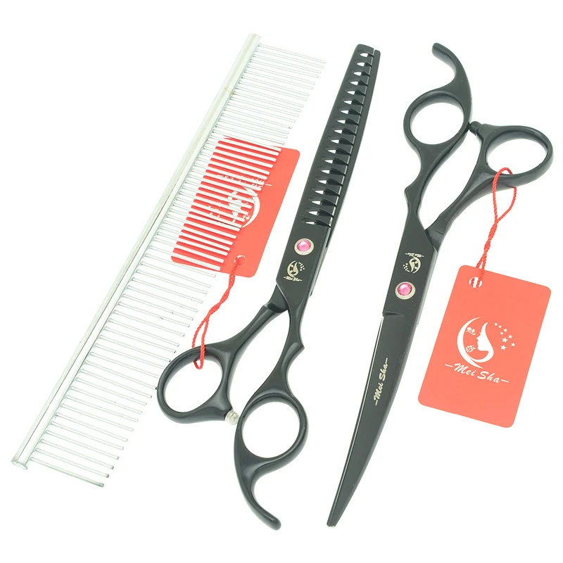 Meisha 7.0" Pet Cutting Scissors 18Teeth Thinning Shears Dog Hair Trimming for Groomer Japan 440c Clipper Pet Accessories HB0156