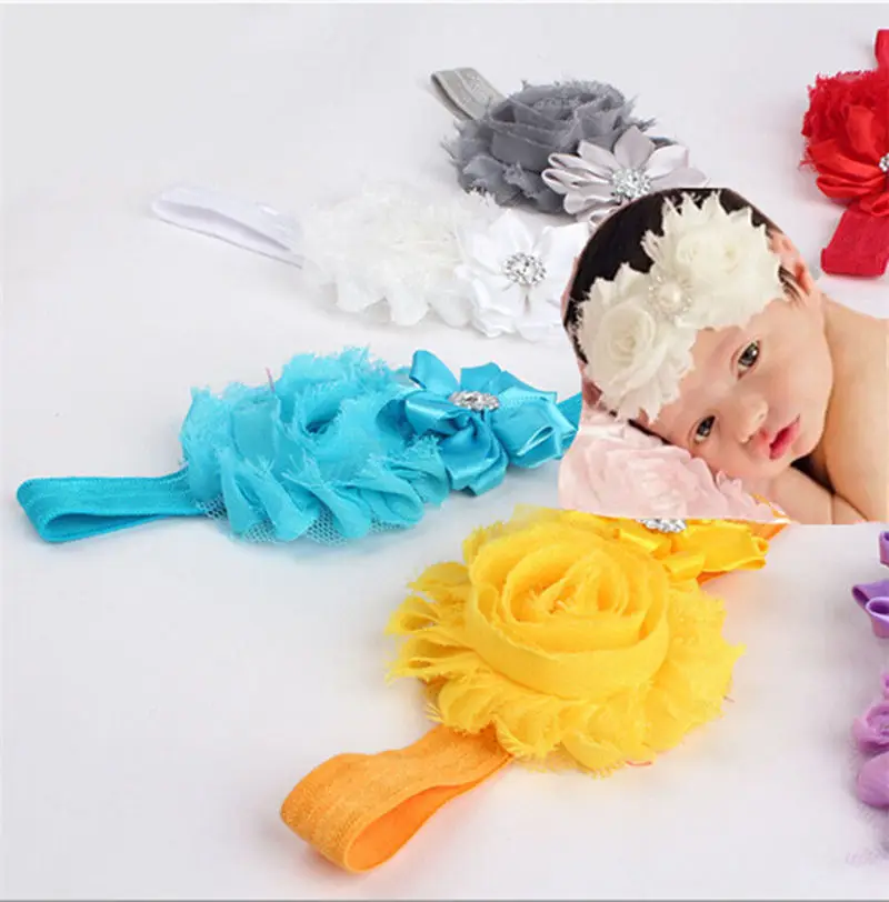 10 шт. Одежда для детей малышей девочек Младенческая цветы повязка волос Лук