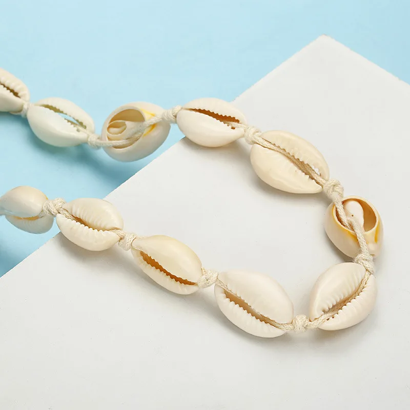 Богемное пляжное DIY ручное плетение ожерелье из натурального морского ракушка