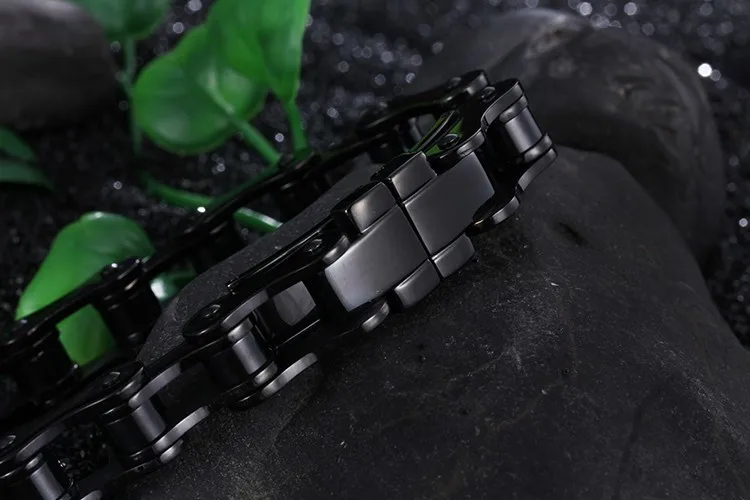 TrustyLan, AliExpress, мужские ювелирные изделия, чистый черный, нержавеющая сталь, браслеты и браслеты, модные, толстые, велосипедные цепи, браслет, мужской подарок