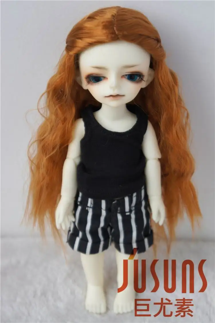 Size 4-5 LightCarrot JD119 1/12 1/8 1/6 BJD кукольные парики Длинные Принцесса кудрявый парик Размер 4-5 дюймов 5-6 дюймов 6-7 дюймов синтетический мохеровый парик аксессуары для кукол - Цвет: Size 4-5 LightCarrot