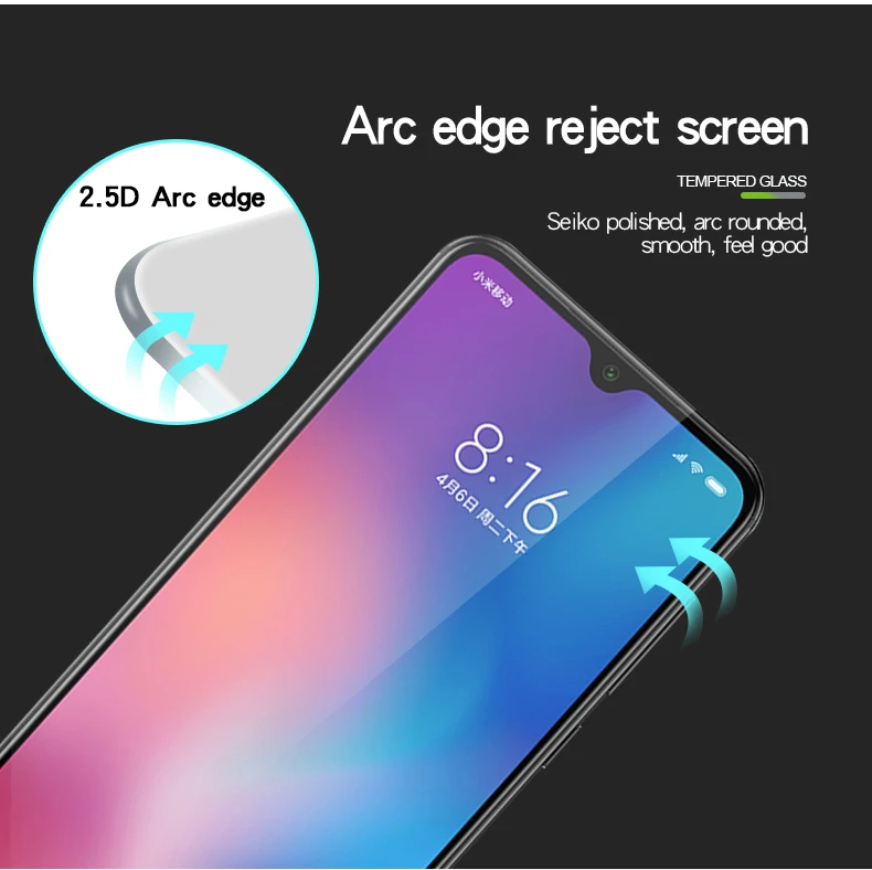 2 упаковки для Xiaomi mi A3 CC9 CC9e стекло полное покрытие защитная пленка mi 9 mi 9 SE Lite 9H 2.5D закаленное защитное стекло mi 9T Pro
