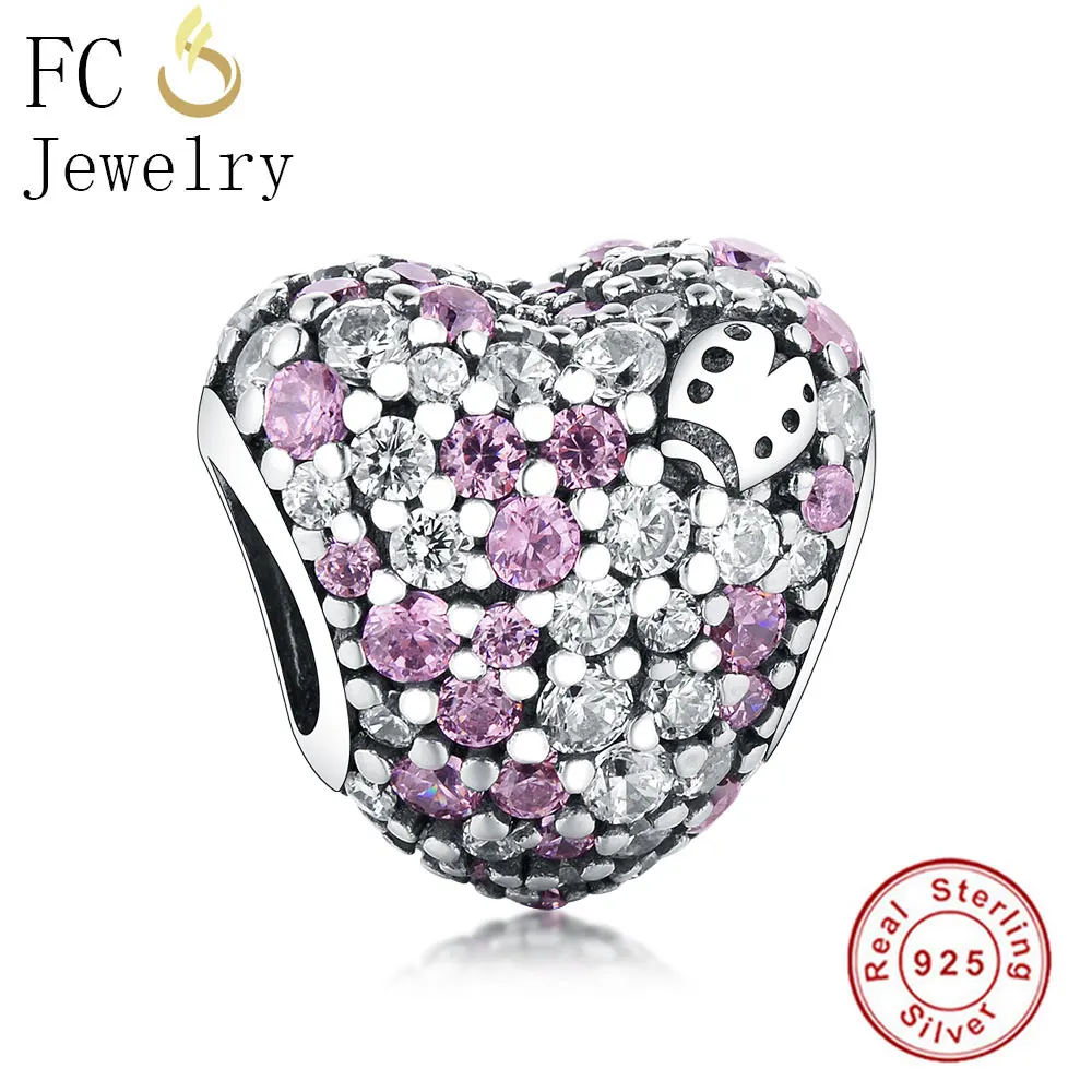FCJ1085 FC ювелирные изделия подходят pandora Подвески Браслет стерлингового серебра 925 зима милый Микки бусины цифры для изготовления кулон Berloque - Цвет: FCJ1085