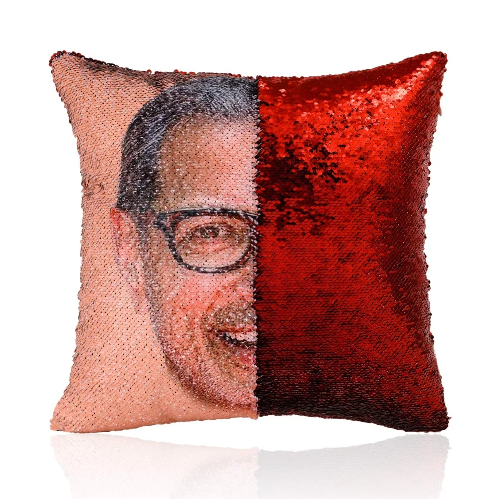 Большая Акция Jeff Goldblum улыбающееся лицо Русалка Реверсивный флип блесток бросок Наволочка-Забавный кляп Подарочный чехол для подушки
