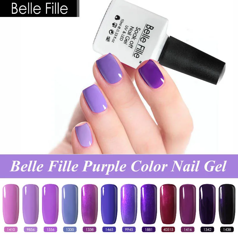 Belle Fille фиолетовый серии Цвет гель лак для ногтей УФ 10 мл Soak Off Гель Vernis полу