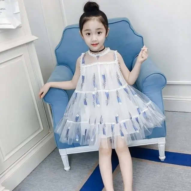 new baby girl clothing lace hollow girls dresses fit for height 100cm-150cm princess A-line summer full dress | Детская одежда и