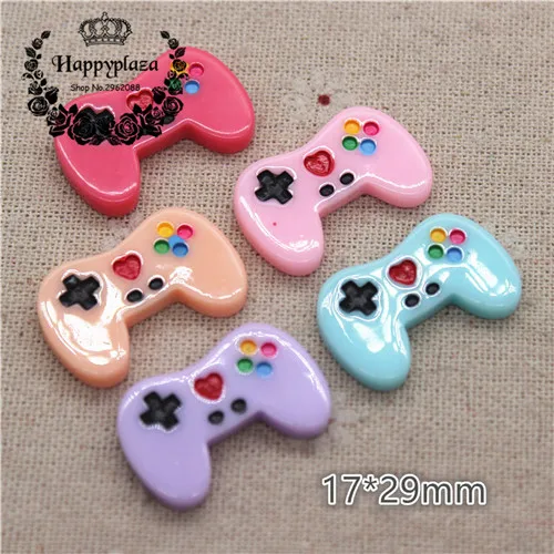 mix colors 10pcs 10 шт. каваи смолы Моделирование игровой контроллер миниатюрный искусства Flatback Кабошон DIY ремесло украшения, 17*29 мм - Цвет: mix colors 10pcs