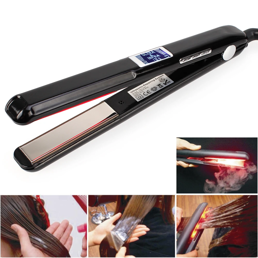 

LCD Ultrasonic Infrared Hair Care Tool Hair Iron Keratin Treatment Argan Oil Recover Damaged Hair Smooth Treatment Iron Styling