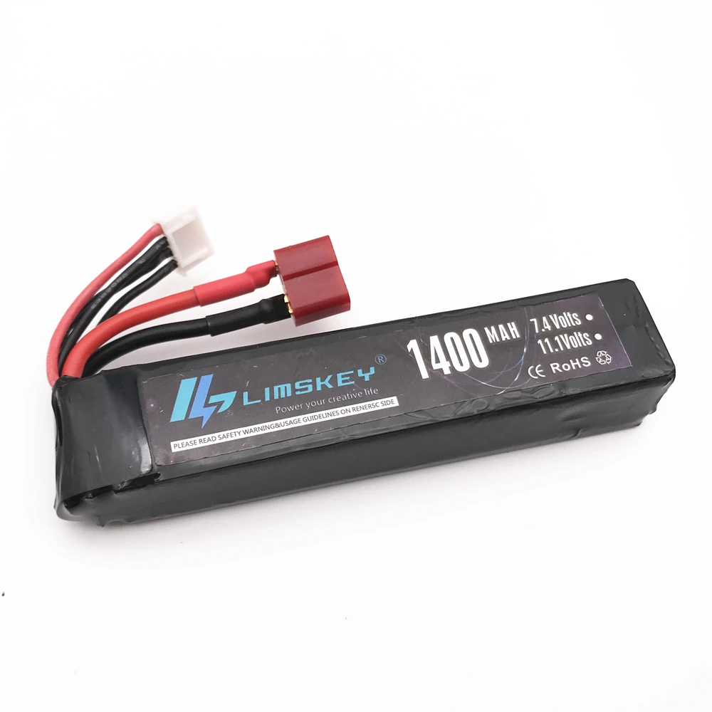 Limskey Lipo аккумулятор 11 1 В 1400 мАч 25C Mini для страйкбольных пневматических пистолетов