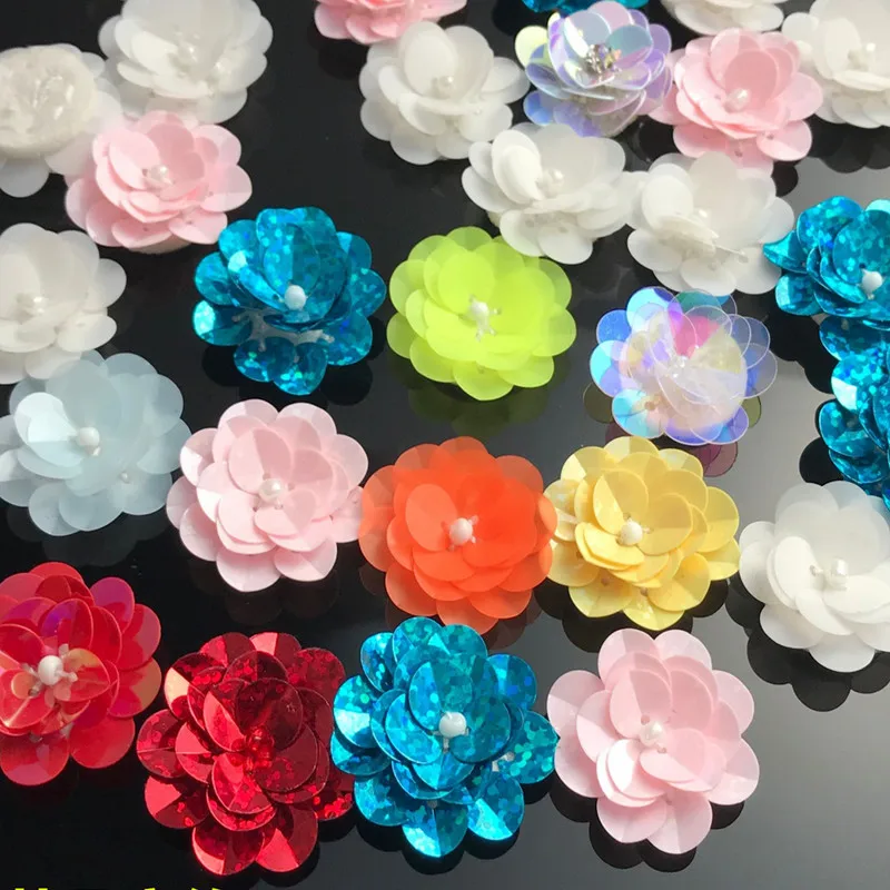 10 шт. модные маленькие блестки цветочные нашивки для одежды аппликация сделай