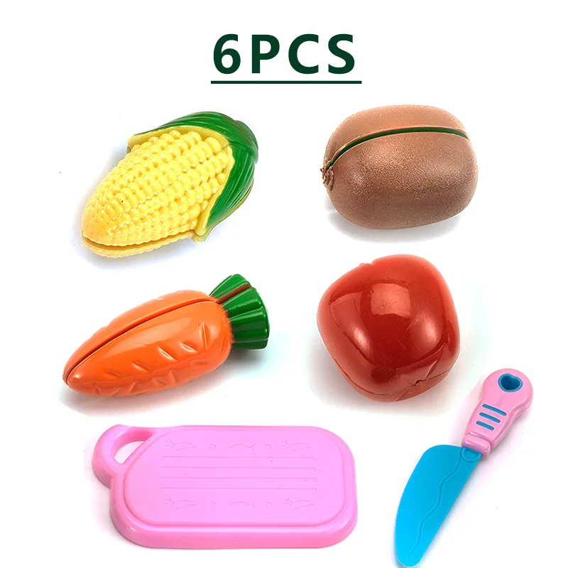 6 pcs B 10 шт. миниатюрные Кухонные Игрушки для фруктов, овощей, пищевые наборы для нарезки, многоразовые ролевые кухонные игрушки, детские подарки, ролевые игры - Цвет: 6 pcs B