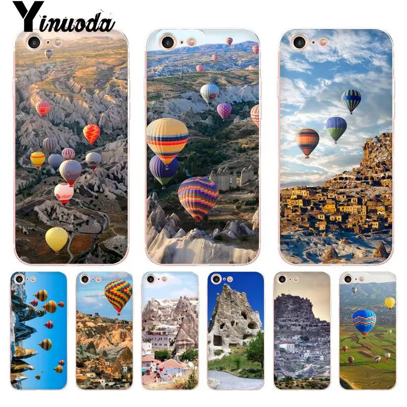 

For iphone 13 7 6 Case Sceneary Goreme town turkey hot air balloon Phone Case for iphone 13 8 7 6 6S Plus X 5S SE XR XS XSMAX