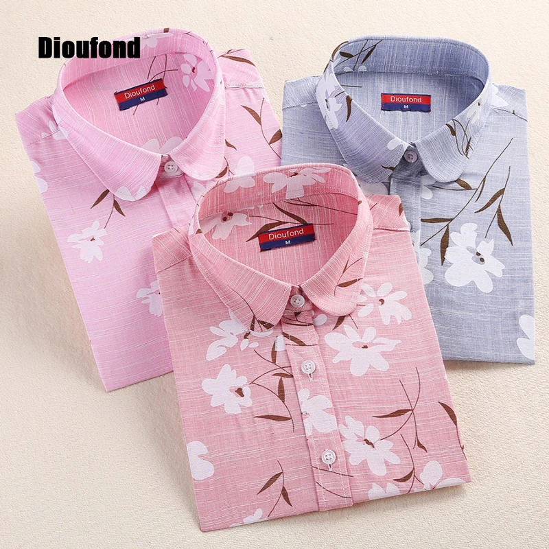 Dioufond Для женщин Блузки для малышек животных хлопковые рубашки Цветочный зеленый