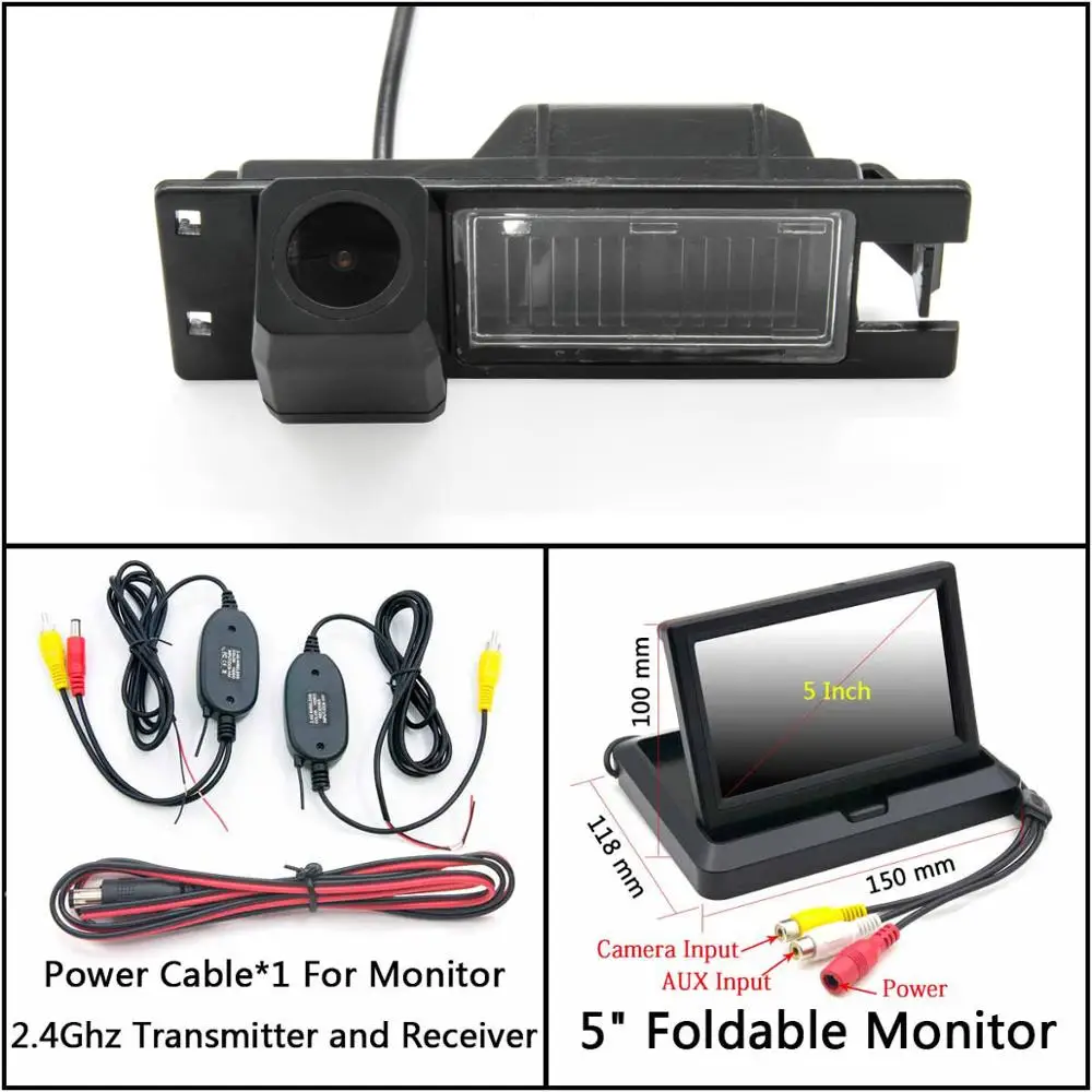 C Wireless 5 inch F Full HD камера заднего вида для Opel Astra H J Corsa D Meriva A Vectra C Zafira B FIAT Grande Insignia, Парковочное зеркало, монитор - Название цвета: C Wireless 5 inch F