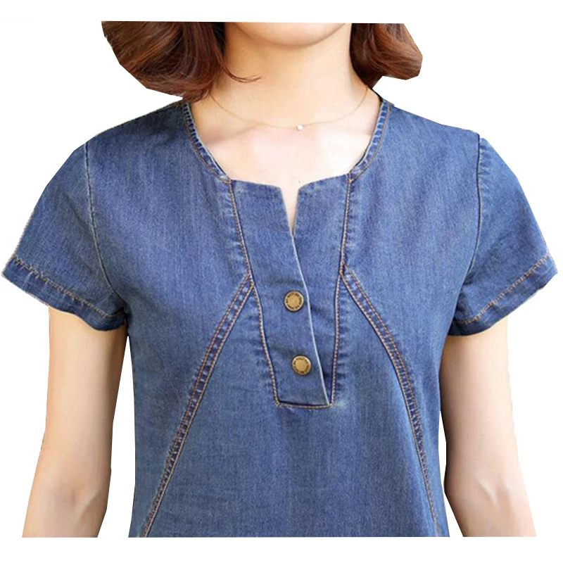 2017 новое модное летнее платье женские винтажные джинсовые платья с карманами