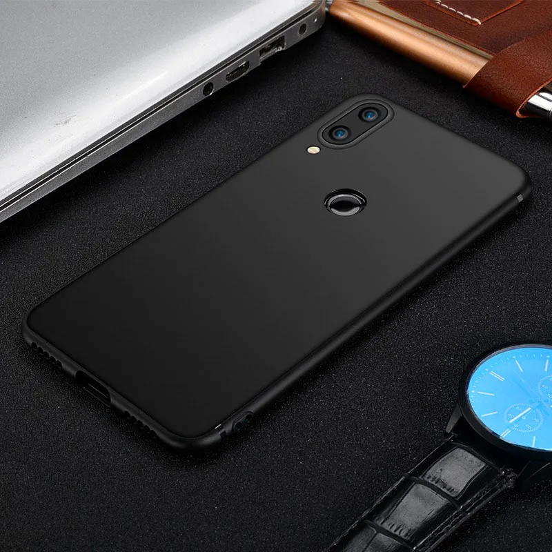TCICPC для Xiaomi Redmi Note 7 чехол силиконовый роскошный тонкий матовый ТПУ мягкий чехол для телефона для Redmi Note 7 Note7 чехол Coque - Цвет: Black