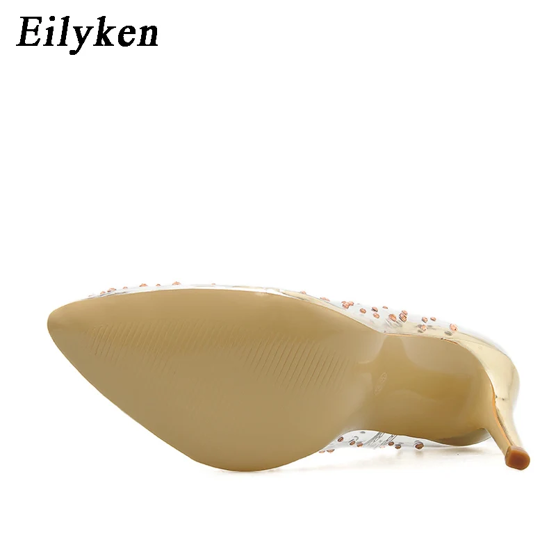 EilyKen новинка весна-осень модные женские туфли-лодочки с заклепками прозрачные