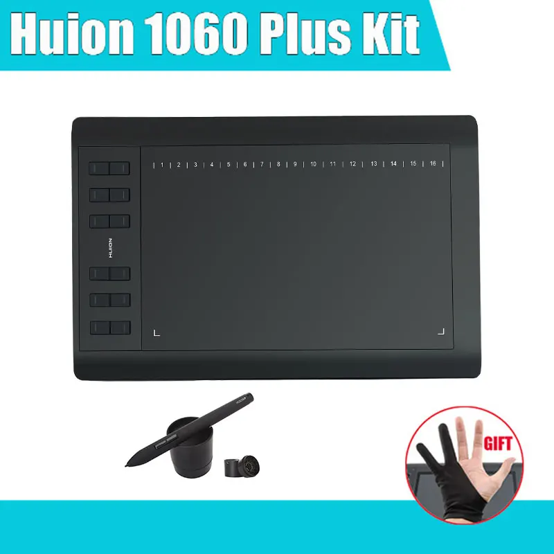 HUION Новый 1060 плюс Графика Планшеты рисунок профессиональные Подпись обновленная