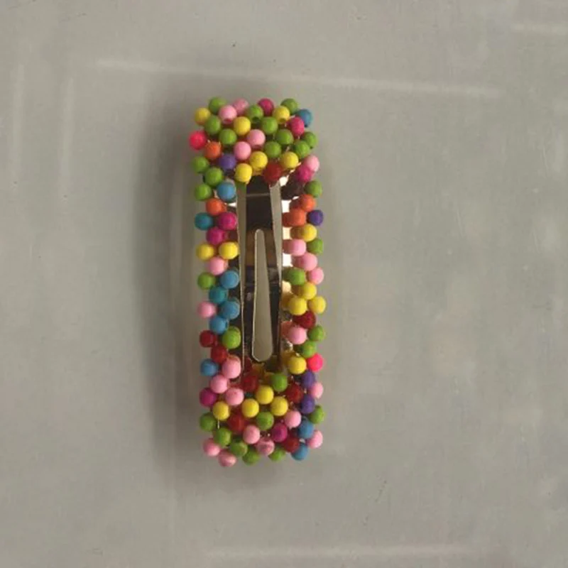 Женские разноцветные жемчужные Заколки конфетного цвета зажимы для волос