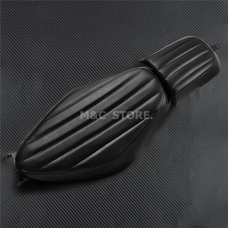 Заднее пассажирское сиденье для мотоцикла черное из искусственной кожи Harley Sportster