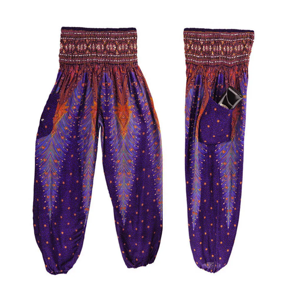 Мужские и женские тайские шаровары Boho Festival Hippy Smock брюки с высокой талией для