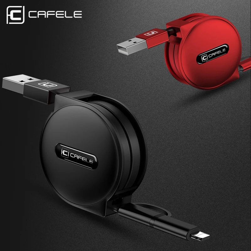 CAFELE 2 в 1 Выдвижной USB кабель для быстрой зарядки для iPhone X Xs Max 8 7 6s plus micro для samsung xiaomi huawei 100 см