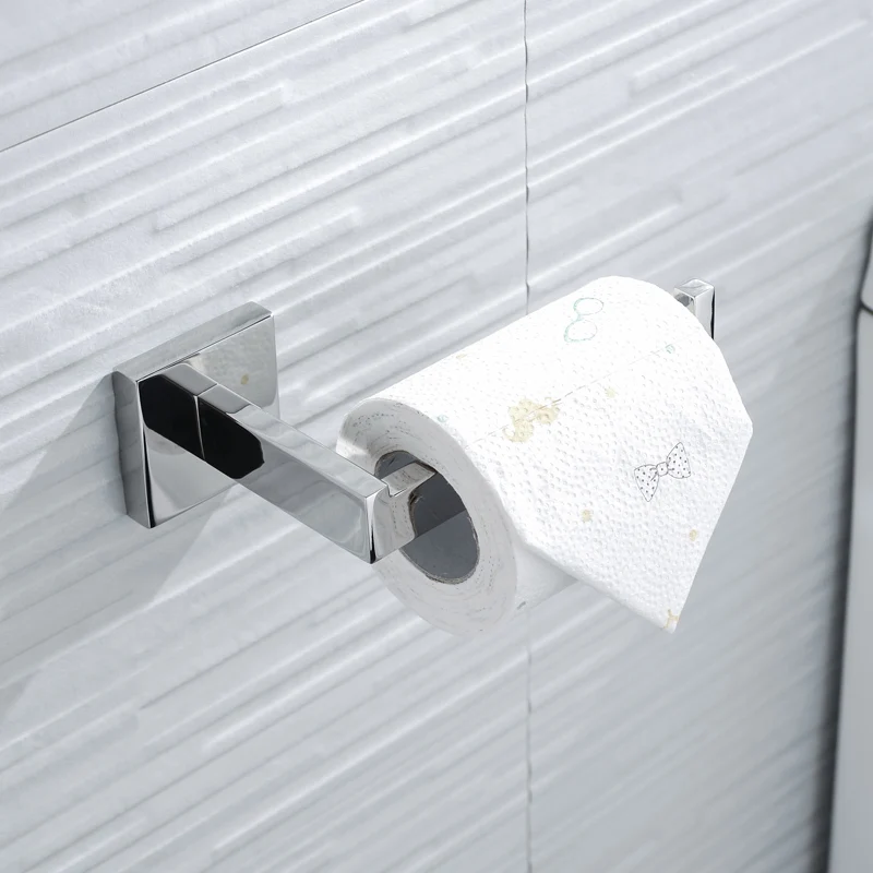 Paper Holder SUS 304 набор из нержавеющей стали для ванной комнаты, хромированный полированный держатель для бумаги, вешалка для полотенец, держатель для туалетной щетки, аксессуары для ванной комнаты - Цвет: Paper Holder