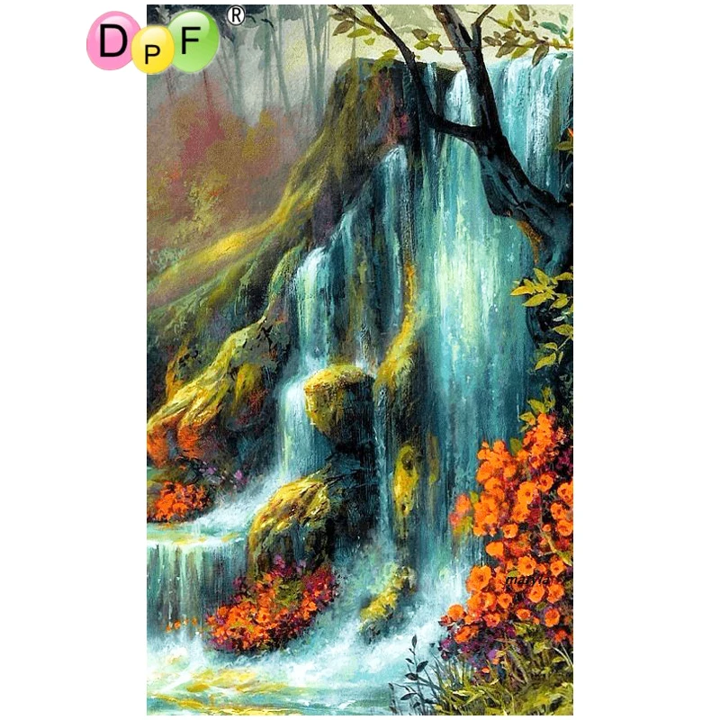

DPF DIY Gift 5D full Round Diamond Painting woods Creek Water Diamond Embroidery Magic Cube Cross Stitch crafts Mosaic Art Decor