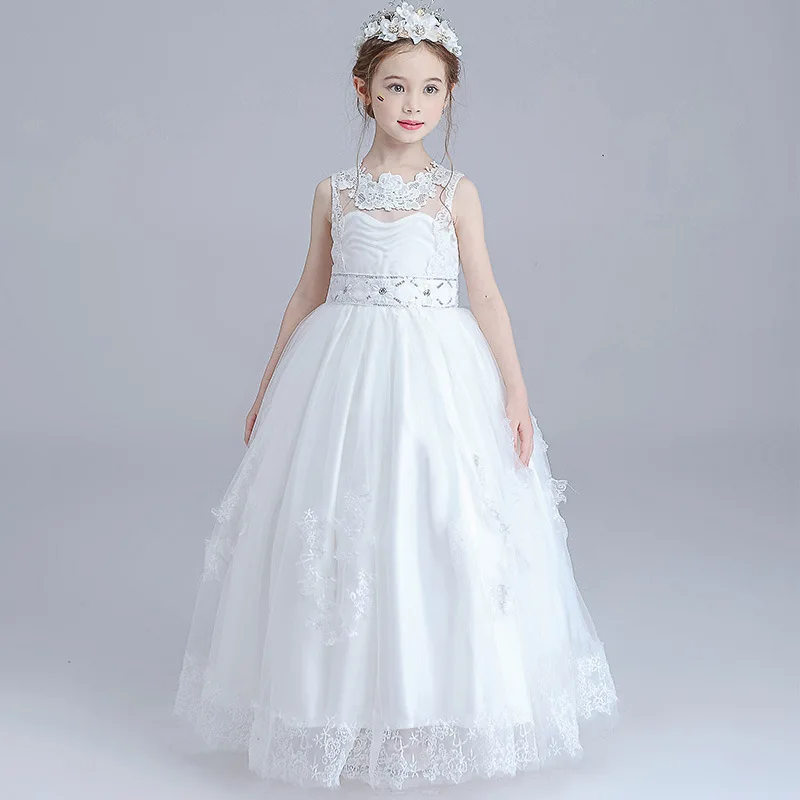 Flower girl princess dress for wedding party summer size 4 5 6 7 8 9 10 11 12 13 14years baby child evening show tutu | Детская одежда