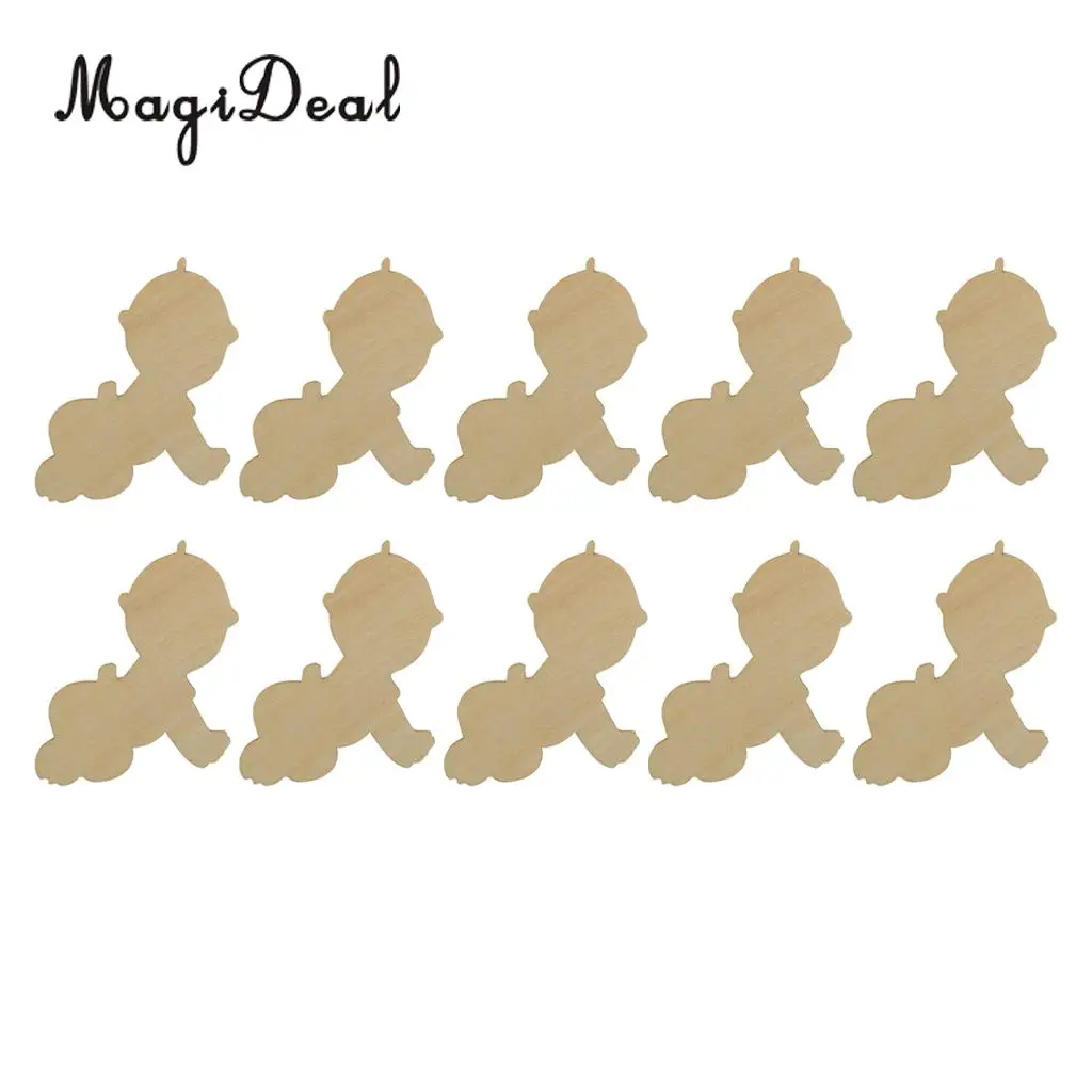 10 шт деревянные детские душевые деревянные вырезанные таблички DIY ремесла скрапбукинги