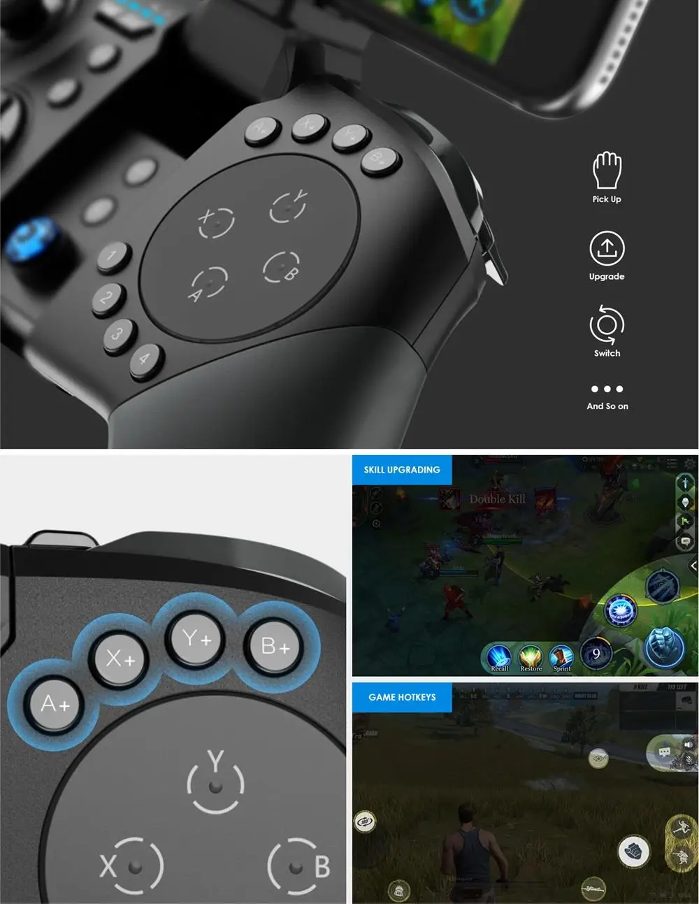 GameSir G5 Bluetooth 5,0 геймпад pubg мобильный контроллер беспроводной трекпад тачпад с кронштейном джойстик для Android fortnite