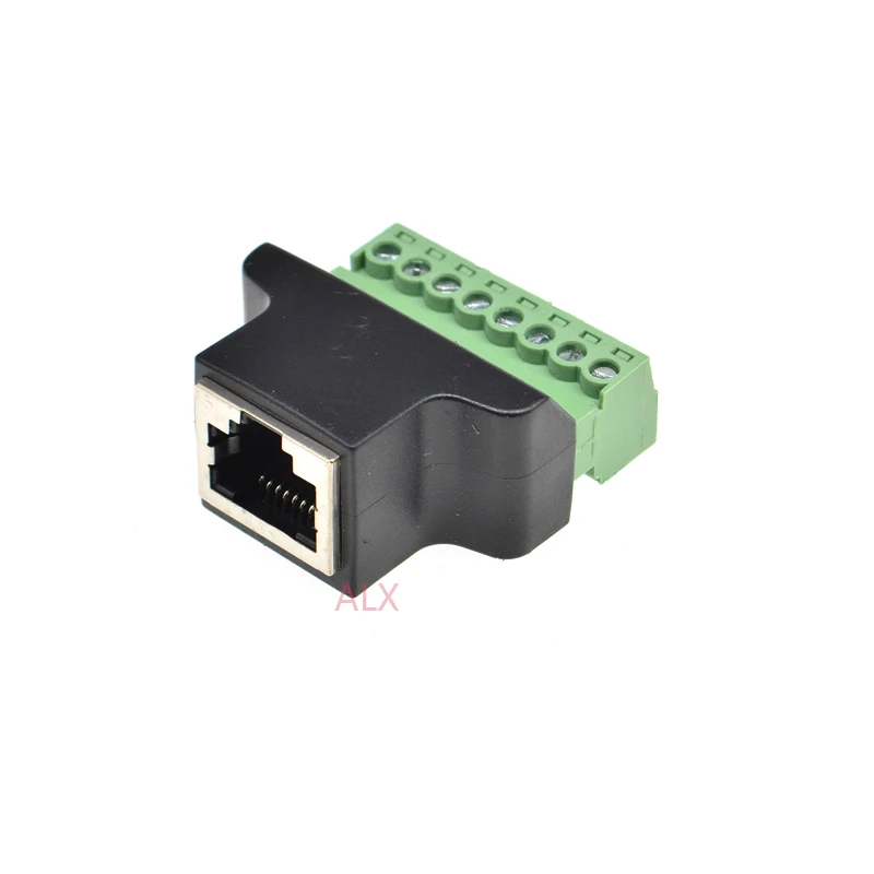 Переходник с разъема Ethernet RJ45 на 8 контактный винтовой клеммный разъем стандарта
