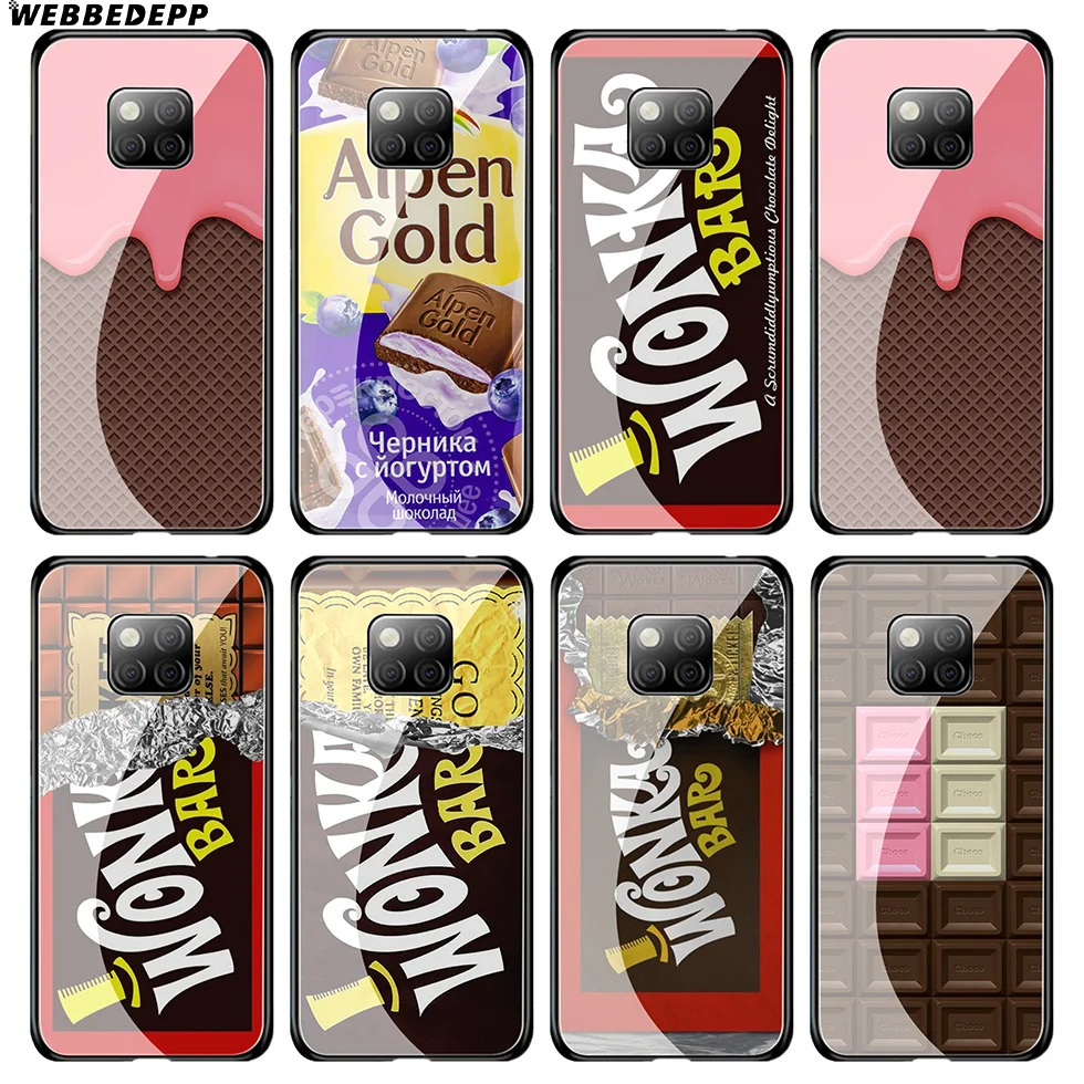 Чехол из закаленного стекла WEBBEDEPP Alpen с изображением шоколада wonka Bar для Huawei Mate 20 P20