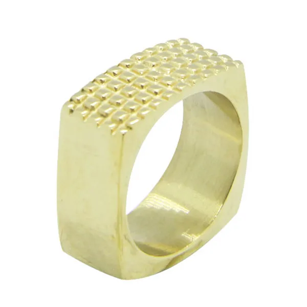 316L нержавеющая сталь мужское модное Золотое квадратное Кольцо Новое крутое