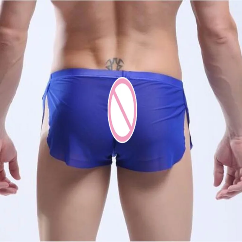 2017 ультратонкие прозрачные сетчатые мужские сексуальные боксеры шорты с низкой