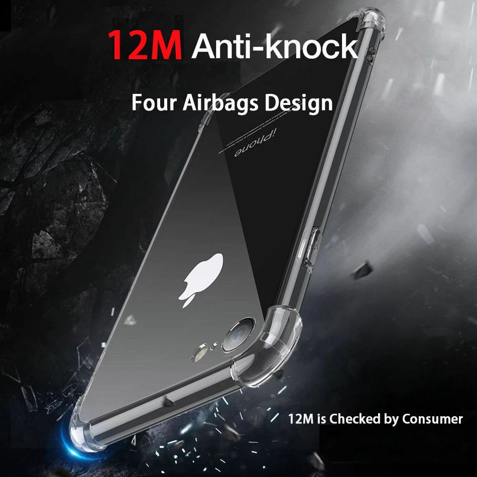 Прозрачный силиконовый чехол для телефона iPhone 8 7 6 6S Plus модный противоударный чехол для iPhone X XS XR XS Max Прозрачная защитная задняя крышка