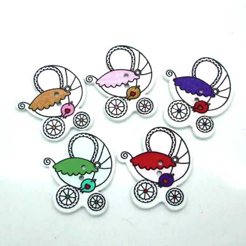 Baby Carriage28x25mm 50 шт. Смешанные Детские товары деревянные пуговицы для одежды рукоделие Скрапбукинг деревянные ботоны декоративные поделки Diy аксессуары - Цвет: Baby Carriage28x25mm