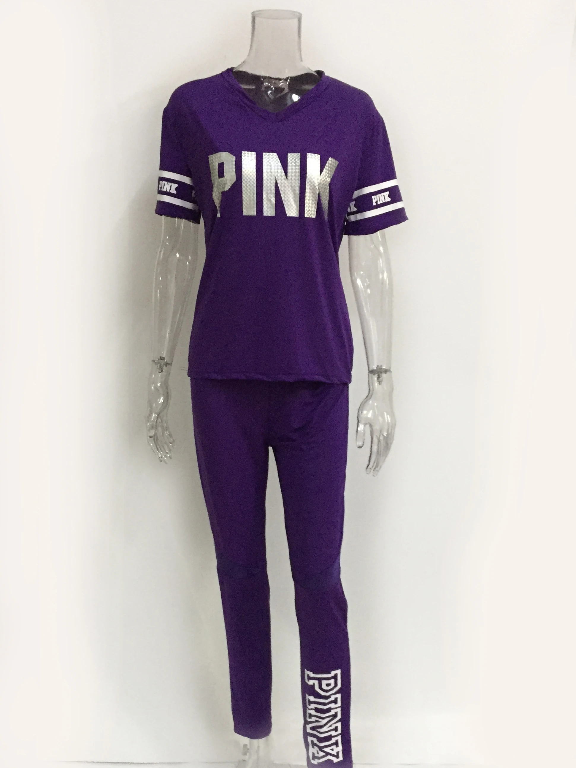 Женский спортивный костюм с буквенным принтом комплект из двух предметов