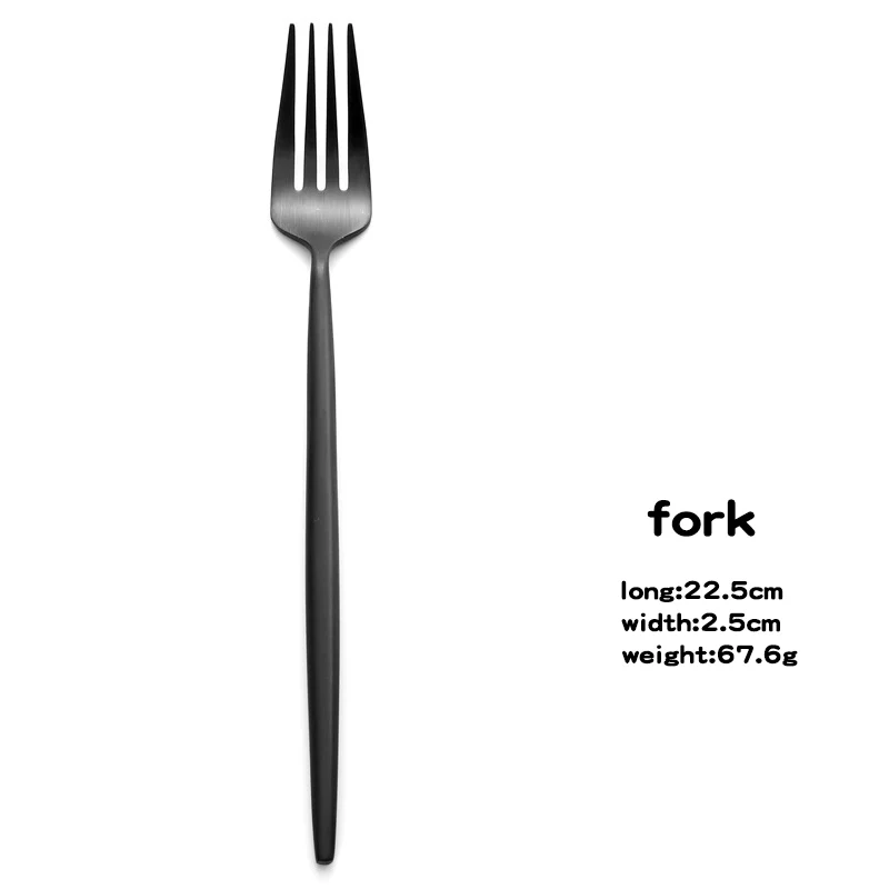 black fork Столового серебра западные столовые приборы, 18/10 Нержавеющая сталь вилка Посуда, Ножи вилка ложка, чайная ложка, столовые приборы, можно мыть в посудомоечной машине - Цвет: black fork