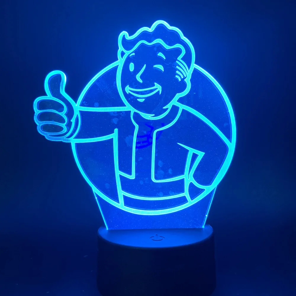 Игровой Fallout Shelter 3d светодиодный Ночной светильник с сенсорным датчиком, меняющий цвет, Ночной светильник, подарок для детей, детская спальня, декоративная лампа 3d