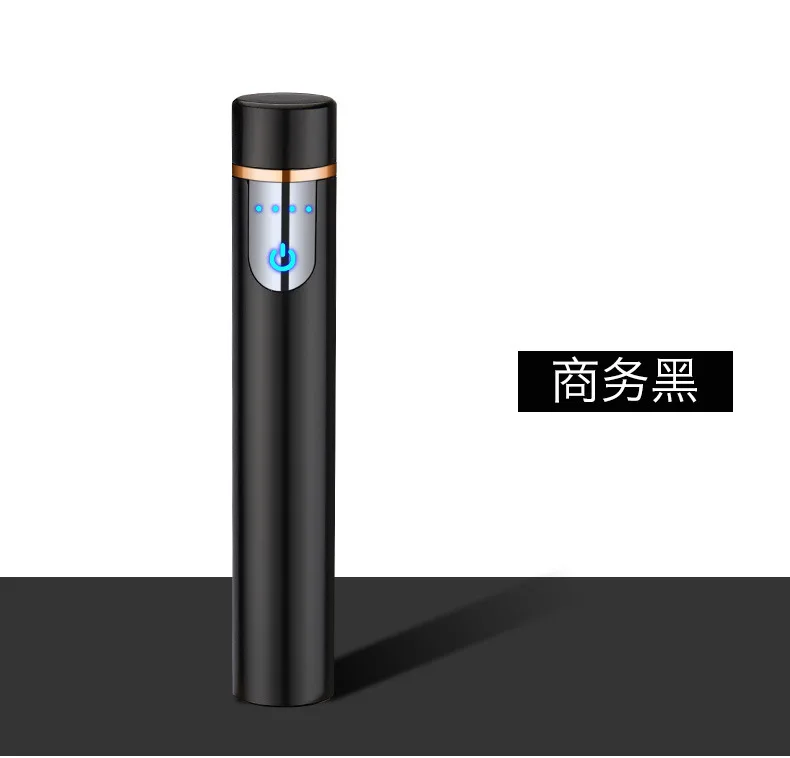 Черный Мини usb зарядка сенсорный экран электронная Вольфрамовая сигарета Электронная зажигалка перезаряжаемая ветрозащитная электрическая зажигалка зажигалки зажигалка usb - Цвет: Черный