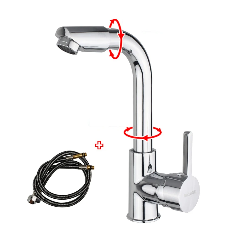 Латунный кухонный смеситель поворотный кран с одним отверстием для холодной и