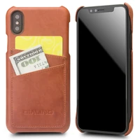 qialino luxury handmade phone cover for iphone x fashion genuine leather card slot ultrathin back case for iphone x for 5 8 inch