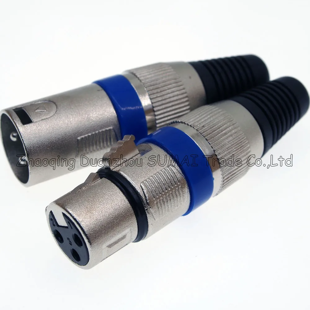 3Pin CANNON KTV аудио MIC разъем XLR 3-контактный для микрофона J3P Серебристый с синим